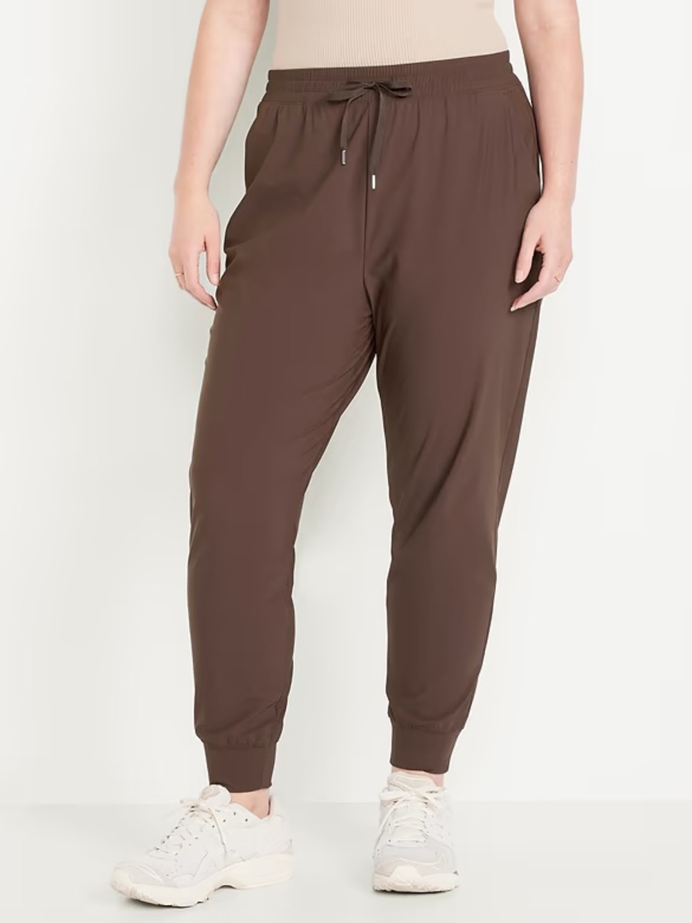 High-Waisted Sleektech Jogger Old Navy Brown